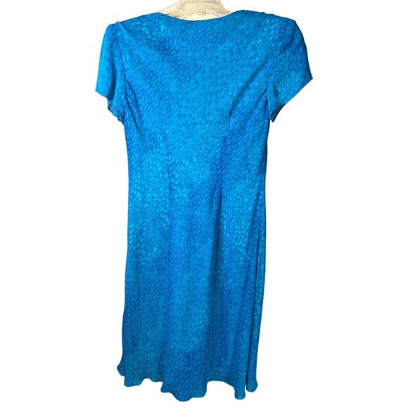 Outlook Women's Dress Size 6 Blue Paisley Short Sleeve Round Neck Lined Sheath K - Picture 13 of 13